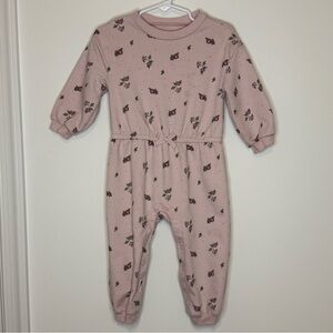 Carter’s Baby Girl Pink Floral Long Sleeve Romper Jumpsuit | 18 months
